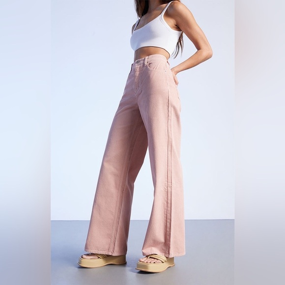 PacSun Pink Corduroy Wide Leg Jeans, Size 27 - Picture 1 of 13